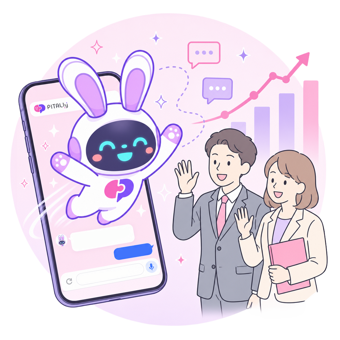 商談でPITALIyを提案するイメージ